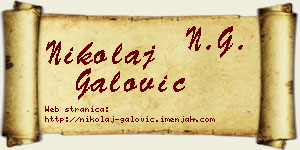 Nikolaj Galović vizit kartica